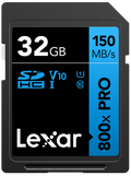 SDHC 800x Pro UHS-I cards, C10 (V10) U1, R150, 32GB