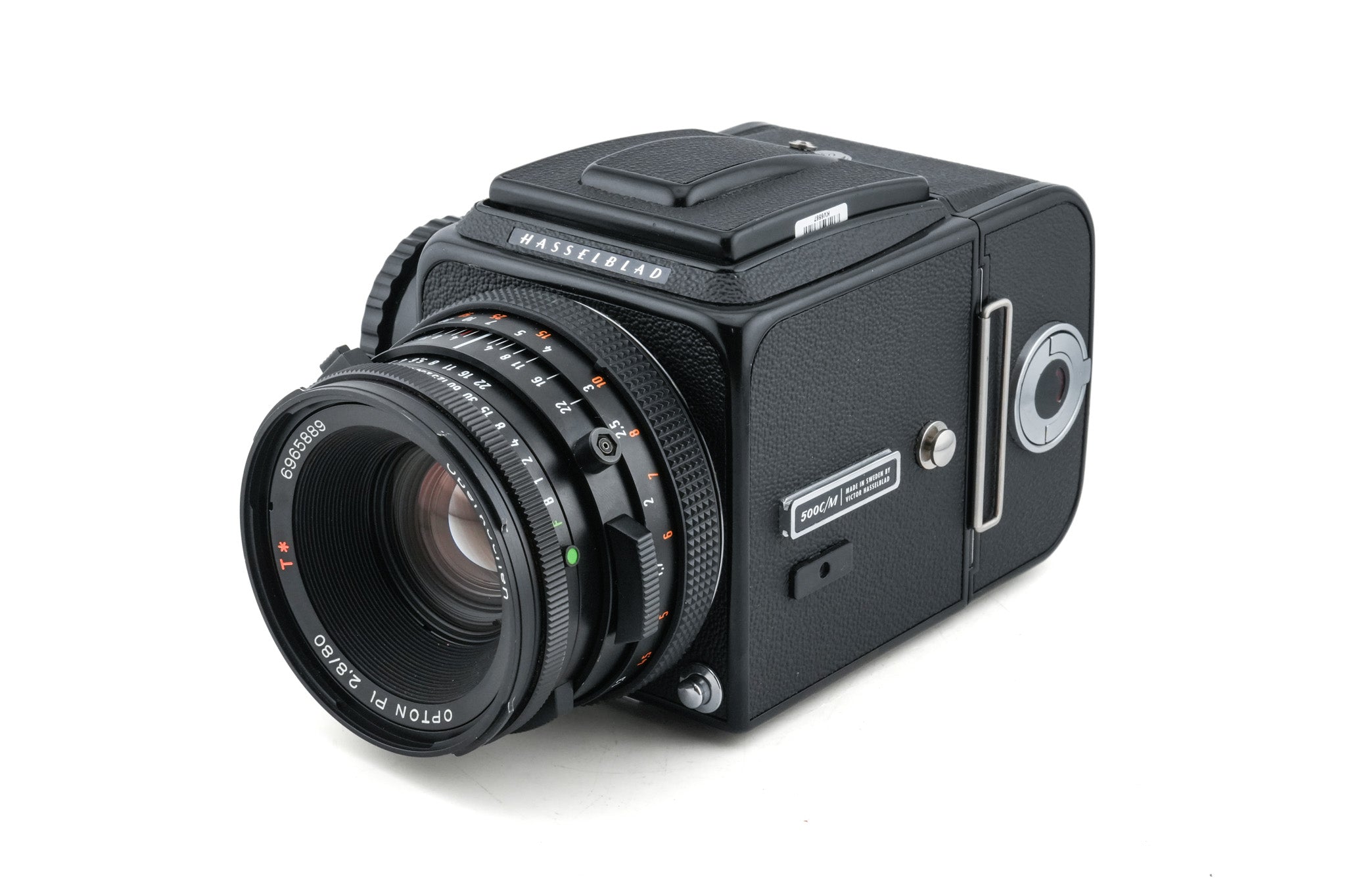 Hasselblad 500C/M (10022 / 10170) + A12 Film Magazine (30147, Black) + Waist Level Finder (Old / Black, 42277) + 80mm f2.8 Opton PL T* CF