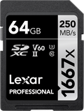 Lexar SDXC Pro 1667X UHS-II U3 R250/W120 (V60) 64