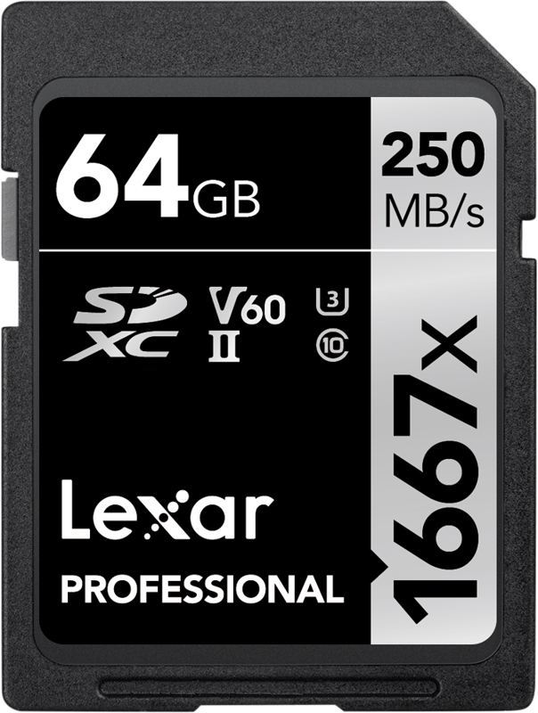 Lexar SDXC Pro 1667X UHS-II U3 R250/W120 (V60) 64